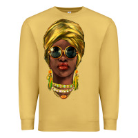 Antique Gold african woman Premium Sweatshirt - NancyCooperArtShop