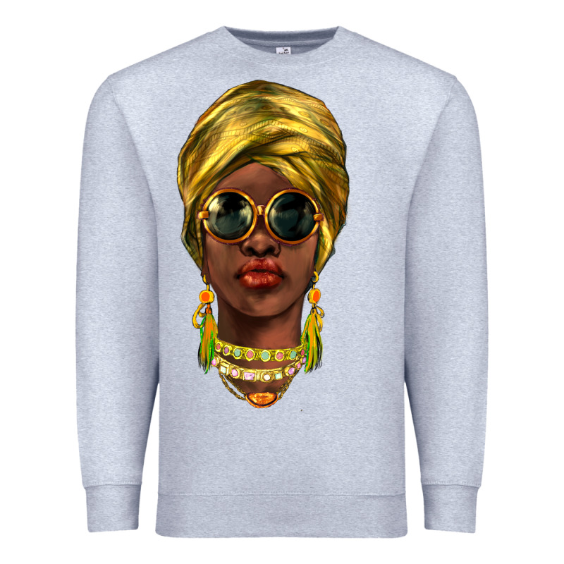 African Woman Premium Sweatshirt by NancyCooperArtShop | Teevron