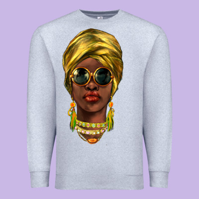 African Woman Premium Sweatshirt Designed By Nancycooperartshop