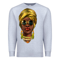 Heather Grey african woman Premium Sweatshirt - NancyCooperArtShop
