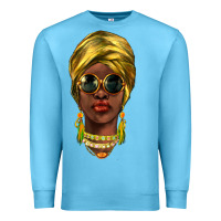 Ocean Blue african woman Premium Sweatshirt - NancyCooperArtShop