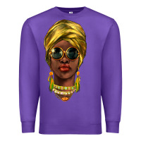Purple african woman Premium Sweatshirt - NancyCooperArtShop