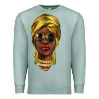 Seafoam african woman Premium Sweatshirt - NancyCooperArtShop