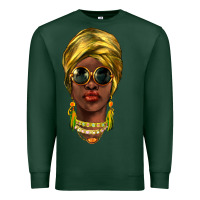 Sports Green african woman Premium Sweatshirt - NancyCooperArtShop