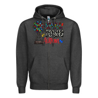 Charcoal Heather small town autism Zipper Hoodie - CowhideDigitalArt