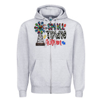 Heather Grey small town autism Zipper Hoodie - CowhideDigitalArt
