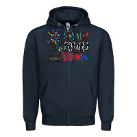 Navy small town autism Zipper Hoodie - CowhideDigitalArt