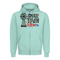 Seafoam small town autism Zipper Hoodie - CowhideDigitalArt