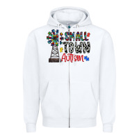 White small town autism Zipper Hoodie - CowhideDigitalArt