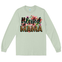 Matcha flowers blessed mama Long Sleeve Tee - Zillion Design Studio