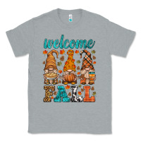 Heather Grey welcome fall gnome Classic Tee - HRA Design Shop