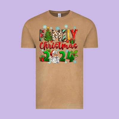 Family Christmas 2024 Vintage Tee Designed By Zillion Design Studio