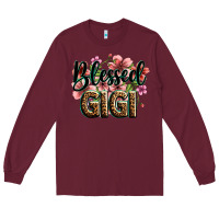 Burgundy flowers blessed gigi Long Sleeve Tee - Zillion Design Studio