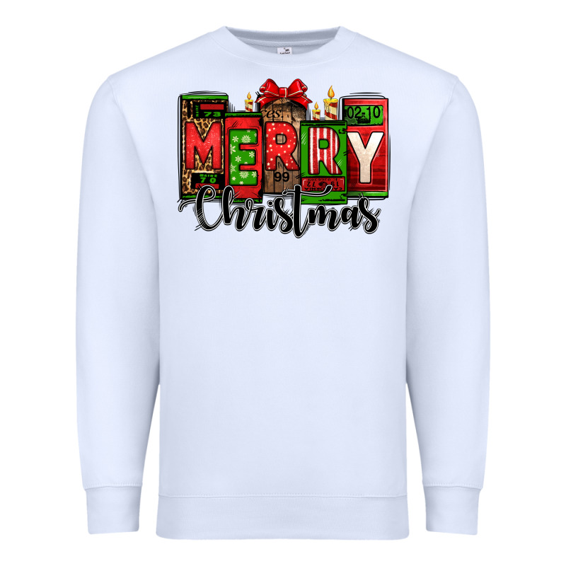 Merry Christmas License Plate Letters Premium Sweatshirt by Jasminsmagicworld | Teevron