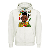 Oatmeal Heather little mister juneteenth Zipper Hoodie - HRA Design Shop