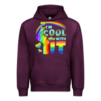 Mauve Wine Lgbtq İ'm Cool With İt Urban Hoodie - BundleAndBundleShop