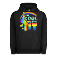 Pigment Black Lgbtq İ'm Cool With İt Urban Hoodie - BundleAndBundleShop