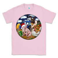Bubblegum Pink Farm And Pig Classic Tee - FaDigitalArtStudio