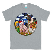 Heather Grey Farm And Pig Classic Tee - FaDigitalArtStudio