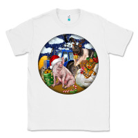 White Farm And Pig Classic Tee - FaDigitalArtStudio
