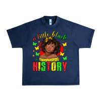 Navy a little black history with girl juneteenth Urban Heavy Tee - texasbilliewilder
