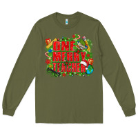 Army Green one merry teacher Long Sleeve Tee - texasbilliewilder