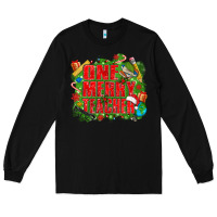 Black one merry teacher Long Sleeve Tee - texasbilliewilder