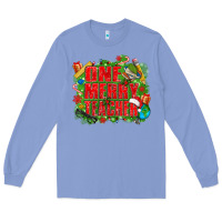 Colony Blue one merry teacher Long Sleeve Tee - texasbilliewilder