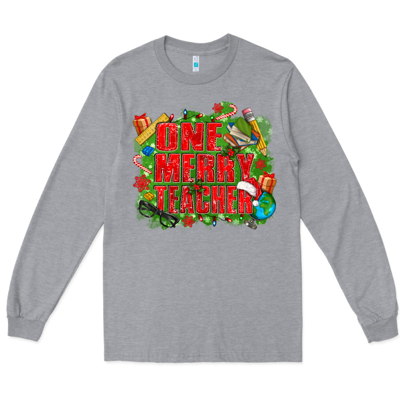One Merry Teacher Long Sleeve Tee by texasbilliewilder | Teevron