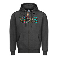 Charcoal Heather tired mom vibes Zipper Hoodie - CowhideDigitalArt
