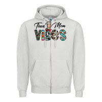 Dove Grey tired mom vibes Zipper Hoodie - CowhideDigitalArt