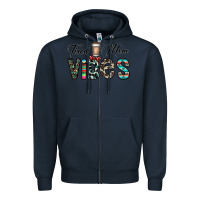 Navy tired mom vibes Zipper Hoodie - CowhideDigitalArt
