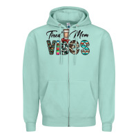 Seafoam tired mom vibes Zipper Hoodie - CowhideDigitalArt