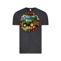 Vintage Black Christmas Farm Tractor Vintage Tee - RanaPortraitStore
