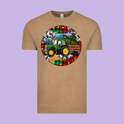 Vintage Tee Christmas Farm Tractor