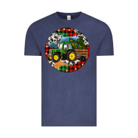 Vintage Denim Christmas Farm Tractor Vintage Tee - RanaPortraitStore