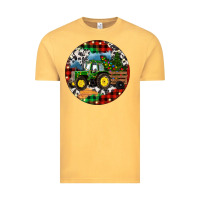 Vintage Mustard Christmas Farm Tractor Vintage Tee - RanaPortraitStore