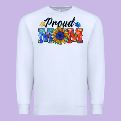 Proud Mom Autism Premium Sweatshirt Designed By Barkaloodesign