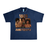 Navy 1865 juneteenth melanin with afro Urban Heavy Tee - texasbilliewilder