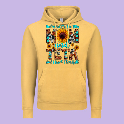 God Gifted Me Two Titles Mom And Teta And I Rock T Vintage Hoodie Designed By Jahusdesignshop