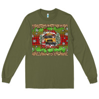Army Green Christmas school bus Long Sleeve Tee - texasbilliewilder