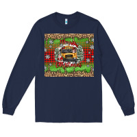 Navy Christmas school bus Long Sleeve Tee - texasbilliewilder