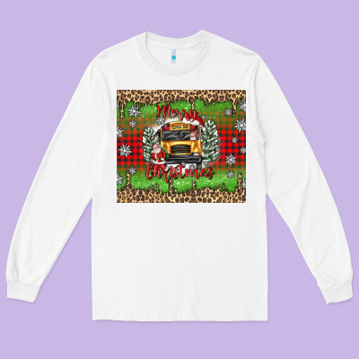 Christmas School Bus Long Sleeve Tee Designed By Texasbilliewilder