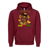 Burgundy little miss juneteenth Zipper Hoodie - HRA Design Shop