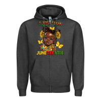 Charcoal Heather little miss juneteenth Zipper Hoodie - HRA Design Shop
