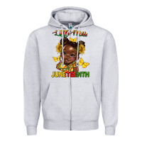 Heather Grey little miss juneteenth Zipper Hoodie - HRA Design Shop