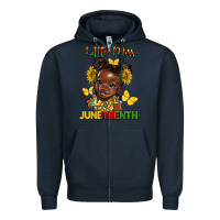 Navy little miss juneteenth Zipper Hoodie - HRA Design Shop