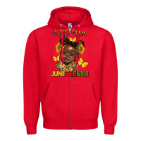 Red little miss juneteenth Zipper Hoodie - HRA Design Shop