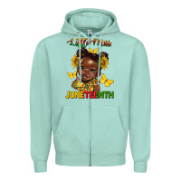 Seafoam little miss juneteenth Zipper Hoodie - HRA Design Shop