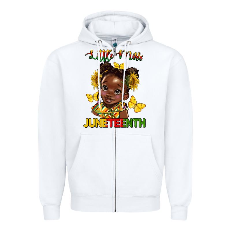Little Miss Juneteenth Zipper Hoodie by HRA Design Shop | Teevron